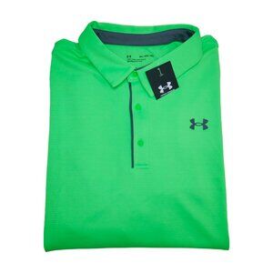 Under Armour Heatgear Tech Loose Fit Polo Golf Shirt Men's Size 3XL Neon Green